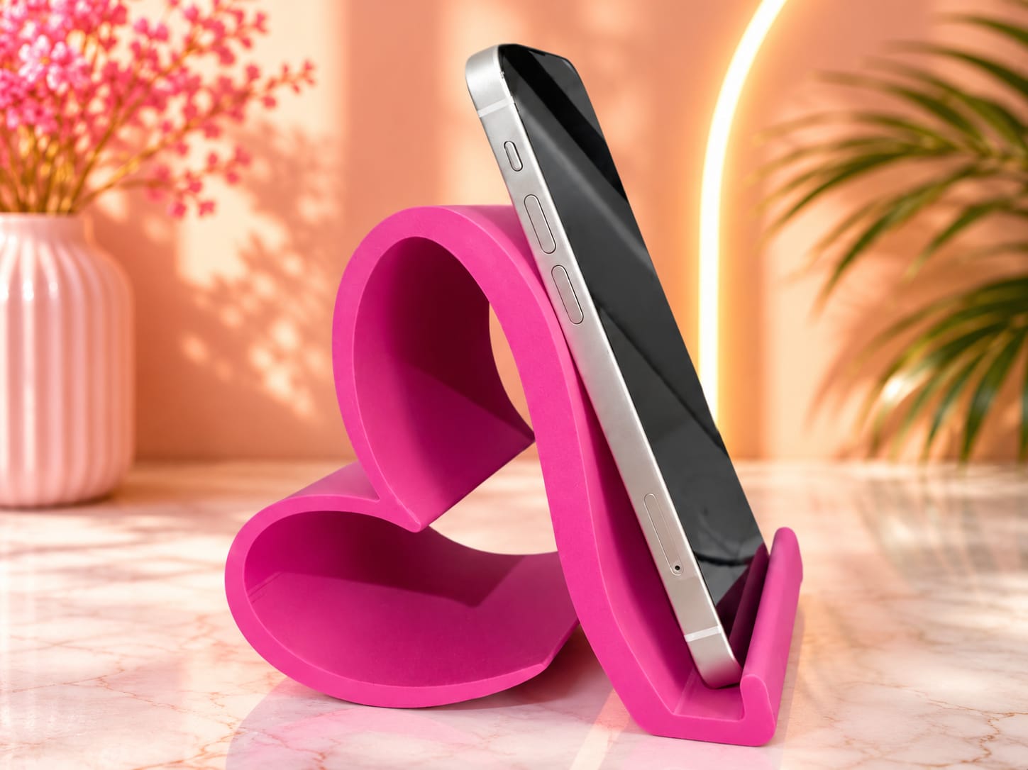 Suporte Celular Mesa Formato Coração - Base Decorativa - Imagem 2