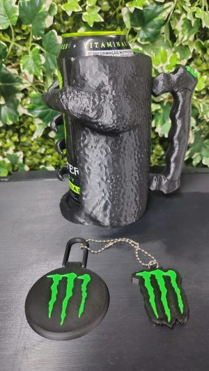 Suporte De Lata Térmica Monster + Tampa + Abridor + Brinde